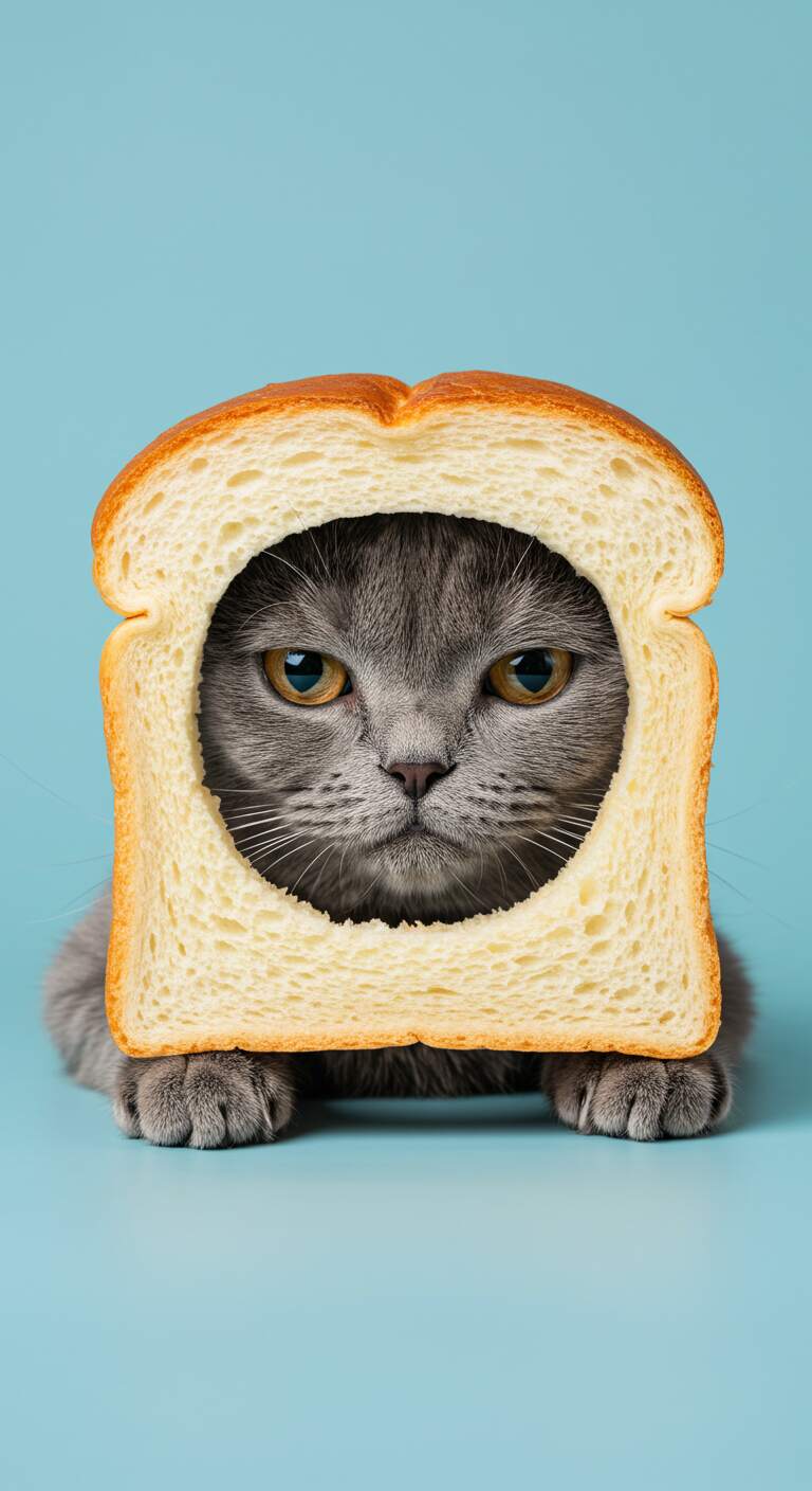 Funny Cat Profile Picture with Suspicious Bread Face