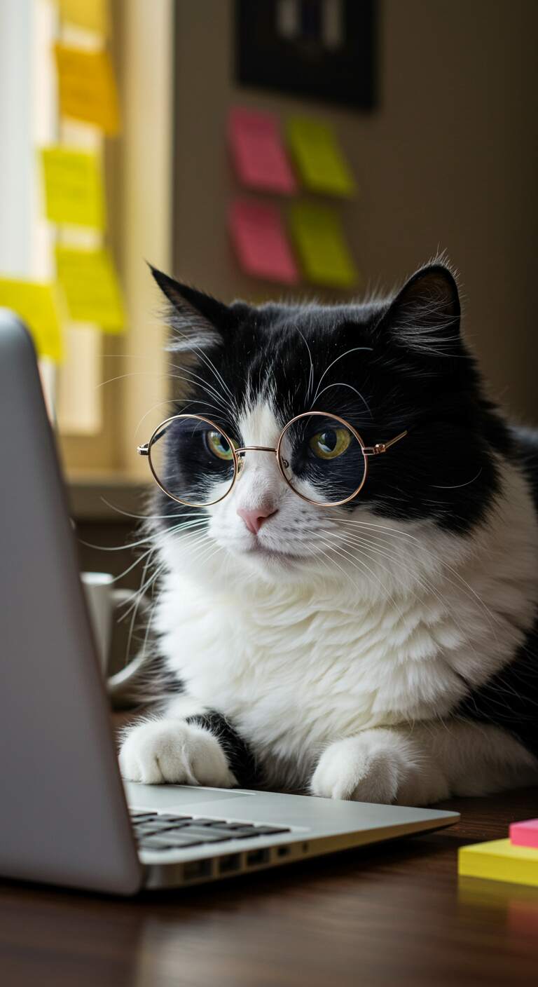 Funny Cat Profile Picture with Zoom Call Energy